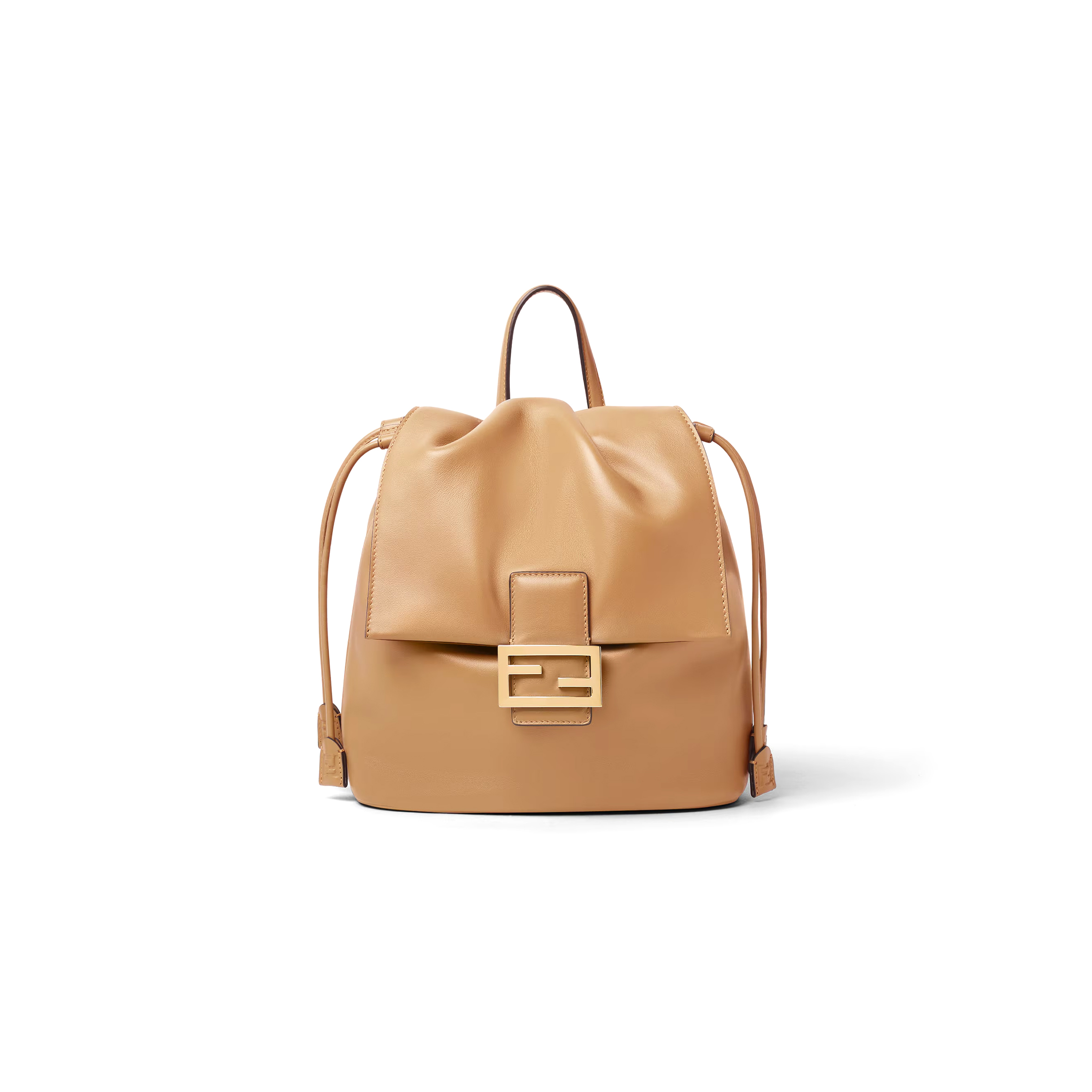 FENDI CAPPUCCINO BROWN LEATHER BACKPACK 8BZ057AYJ1F19P8 (26*23*12cm)